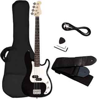 Goplus Electric Bass Guitar Full Size 4 String with Strap Guitar Bag Amp Cord