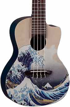 Luna Concert Ukulele with great wave graphic