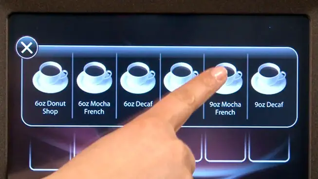 touch screen commercial coffee machine