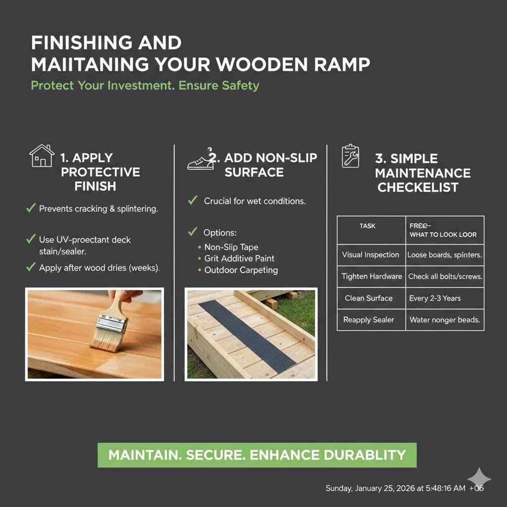 Finishing and Maintaining Your Wooden Ramp