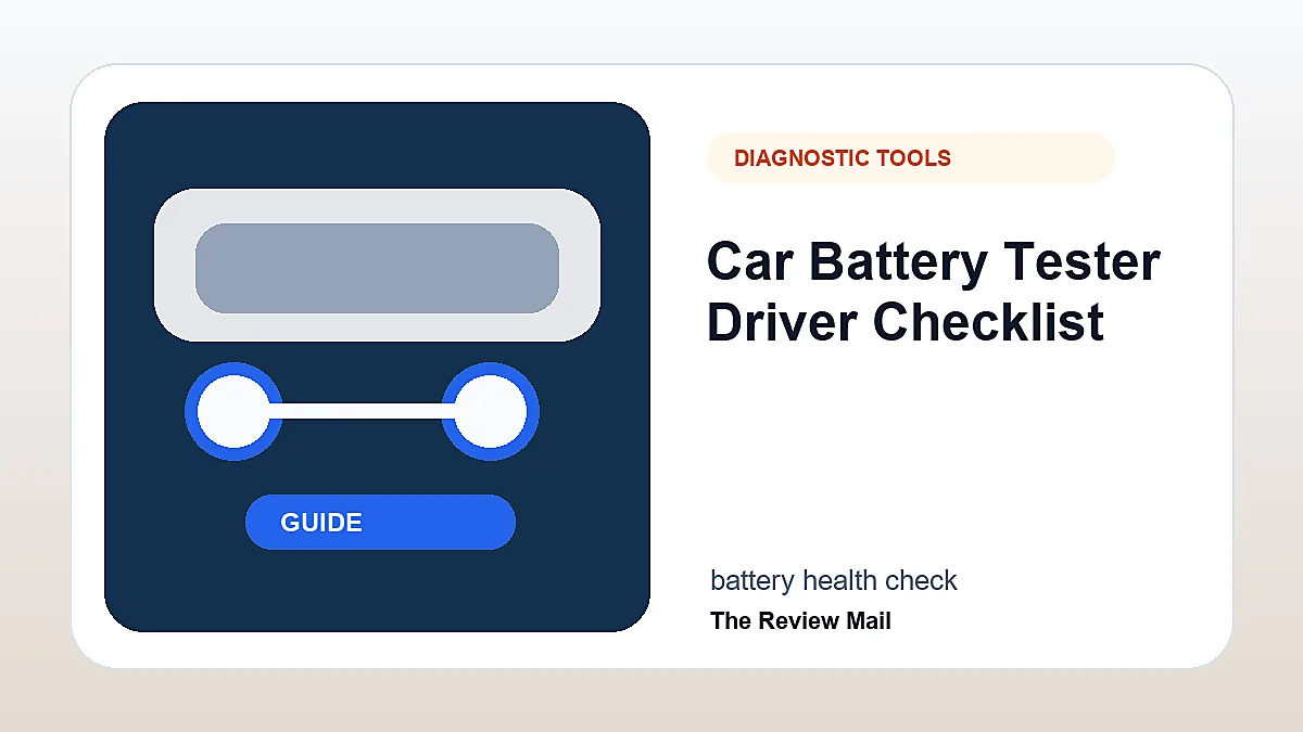 Car Battery Tester checklist showing practical driver inspection and safety steps.