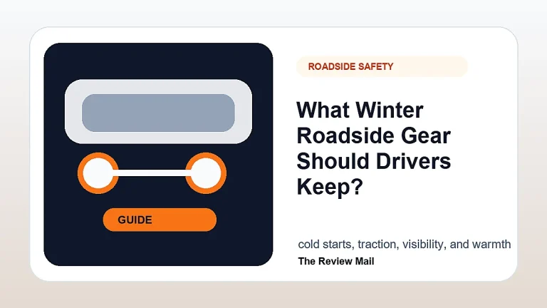 Winter Roadside Gear guide for drivers with visual checks and automotive context.