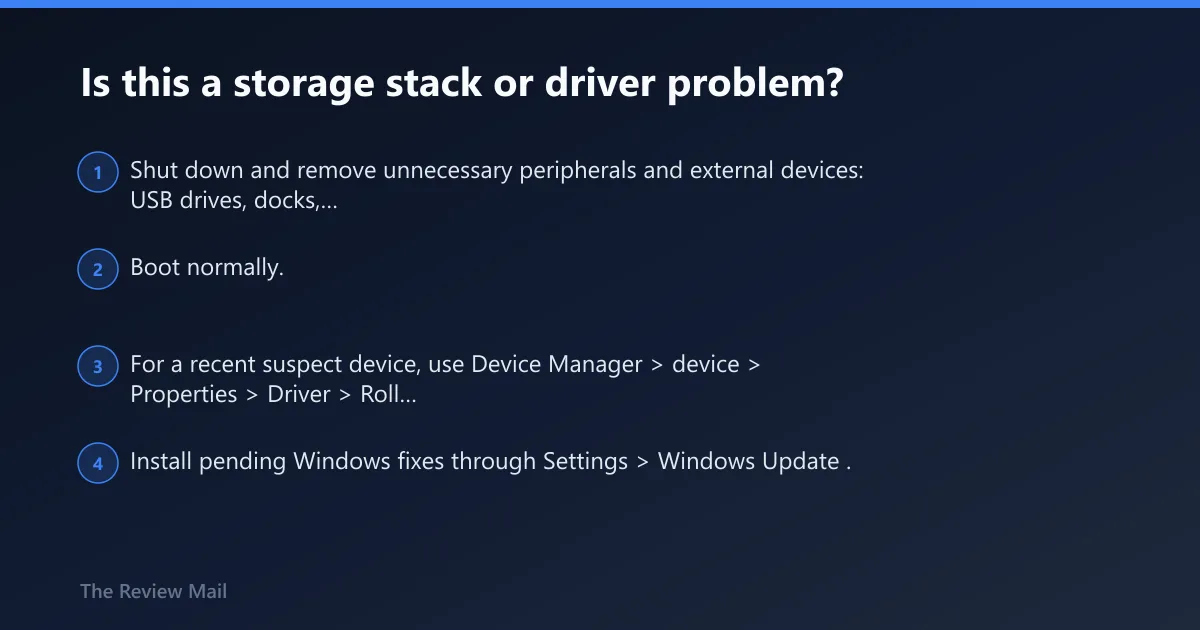 Steps: Is this a storage stack or driver problem?