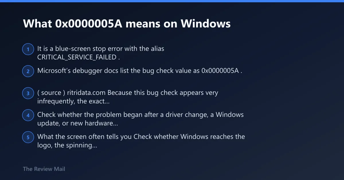 Steps: What 0x0000005A means on Windows