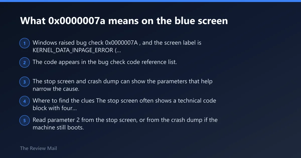 Steps: What 0x0000007a means on the blue screen