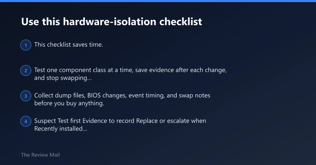 Steps: Use this hardware-isolation checklist