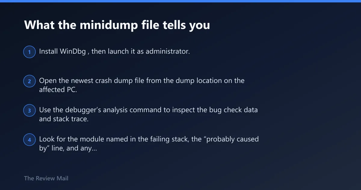 Steps: What the minidump file tells you