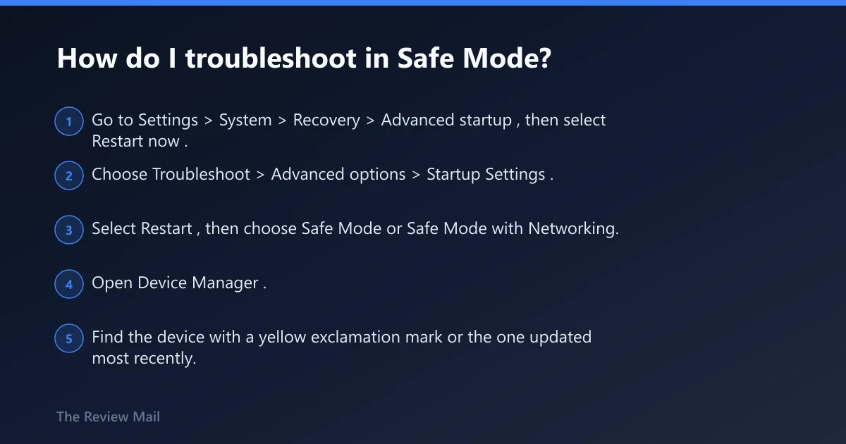 Steps: How do I troubleshoot in Safe Mode?