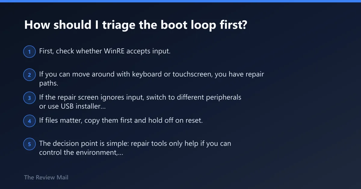 Steps: How should I triage the boot loop first?