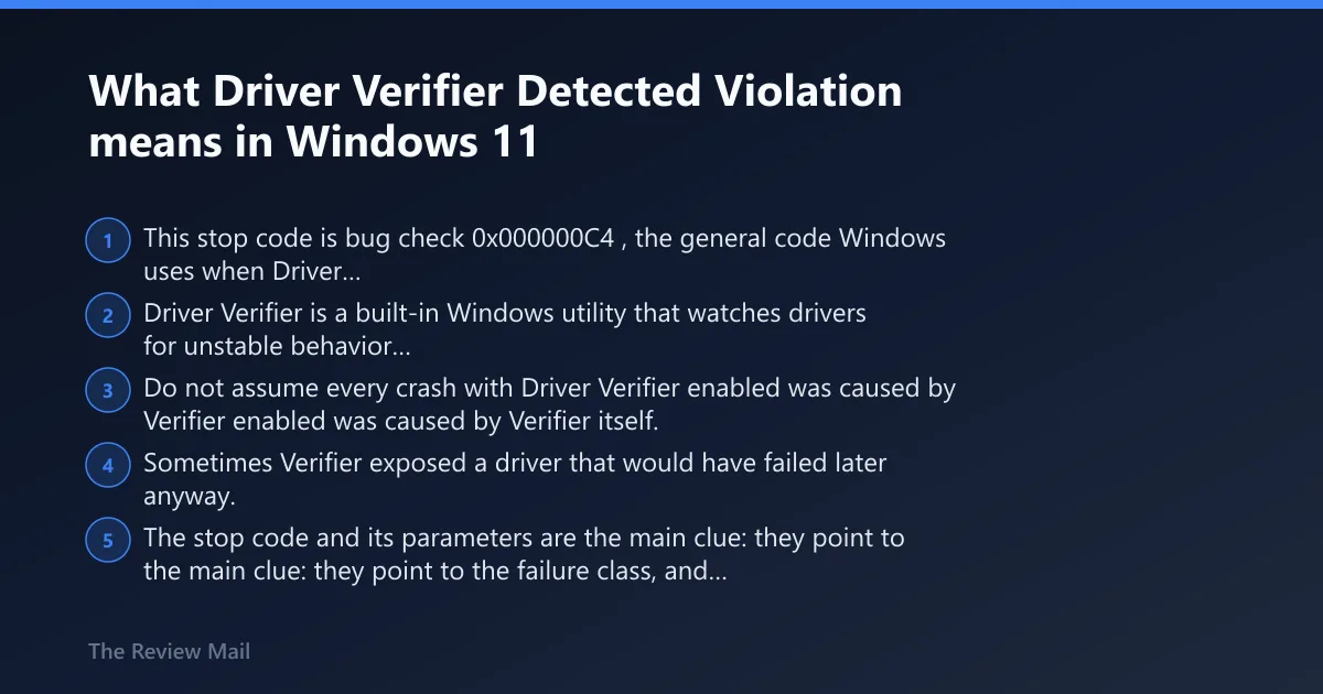 Steps: What Driver Verifier Detected Violation means in Windows 11