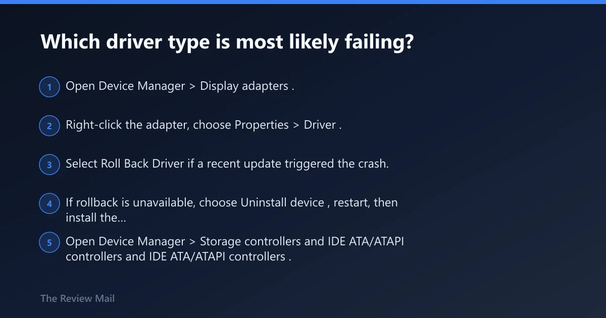 Steps: Which driver type is most likely failing?