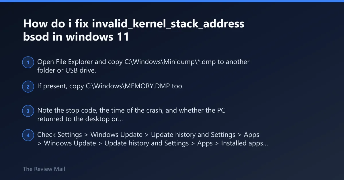 Steps: How do i fix invalid_kernel_stack_address bsod in windows 11