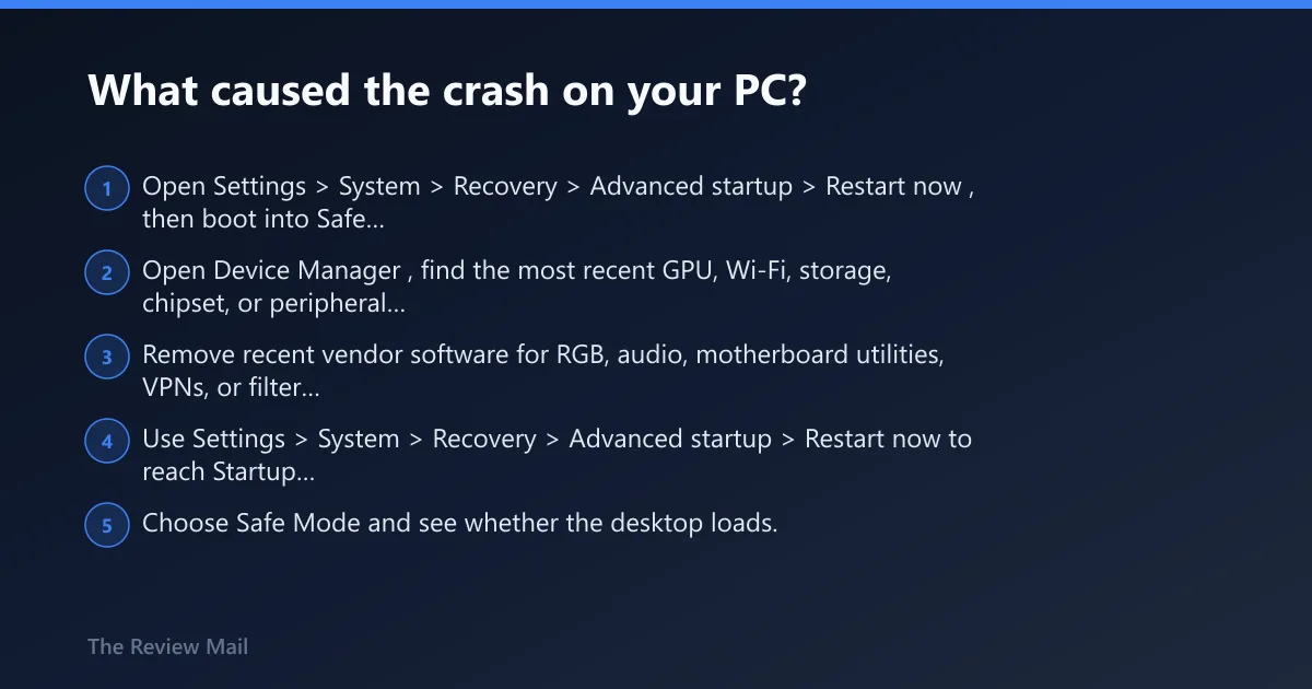 Steps: What caused the crash on your PC?