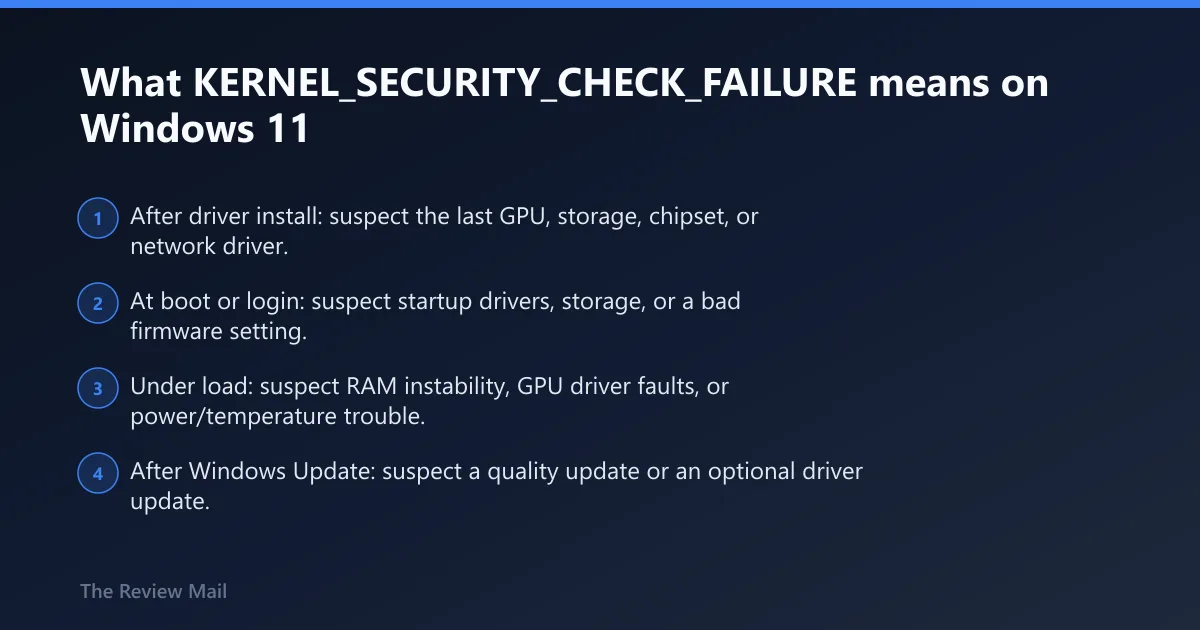 Steps: What KERNEL_SECURITY_CHECK_FAILURE means on Windows 11