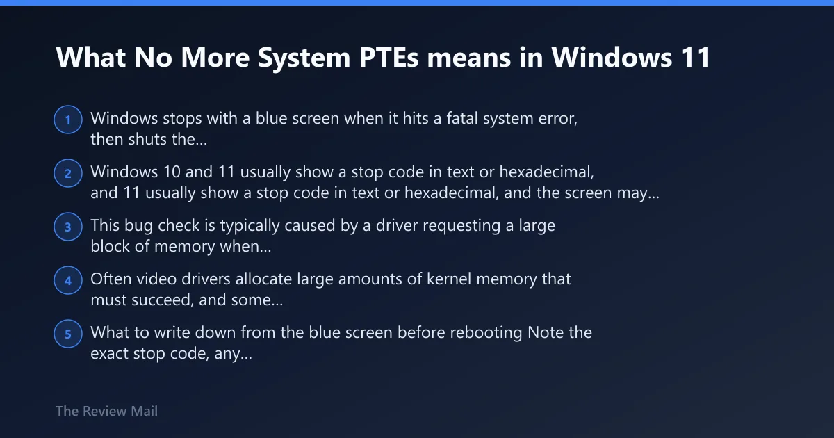 Steps: What No More System PTEs means in Windows 11