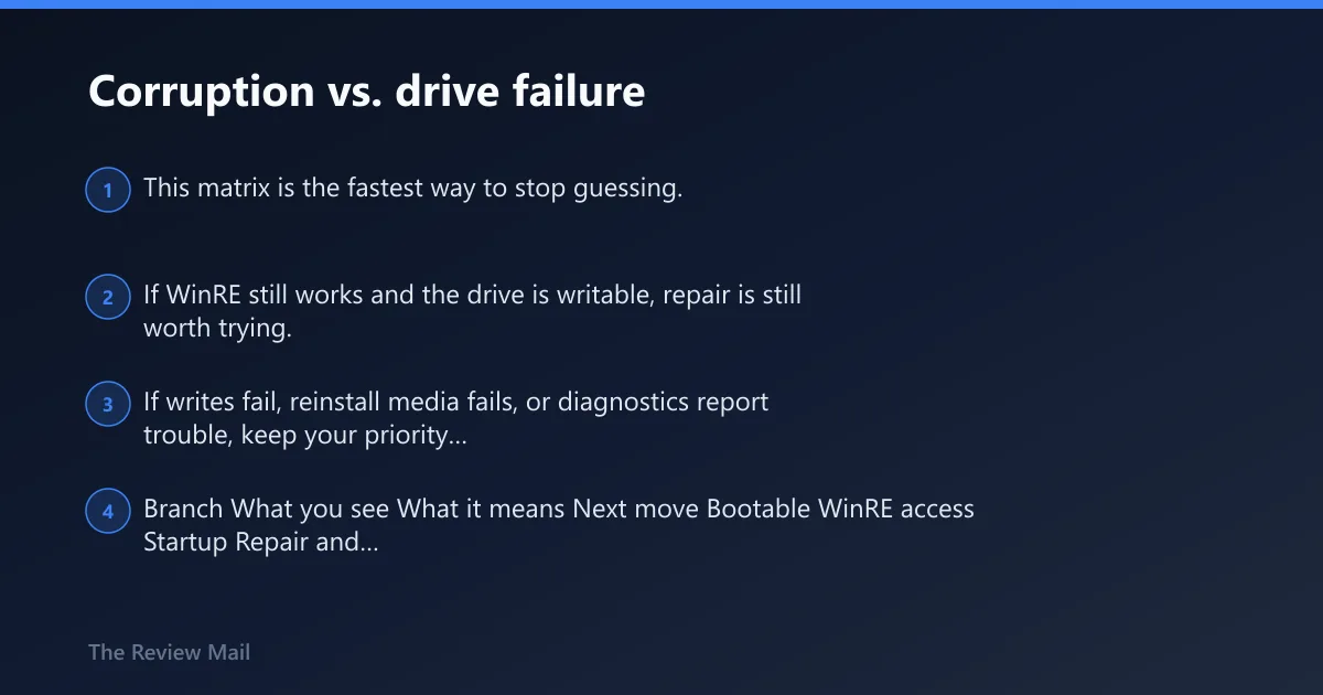 Steps: Corruption vs. drive failure