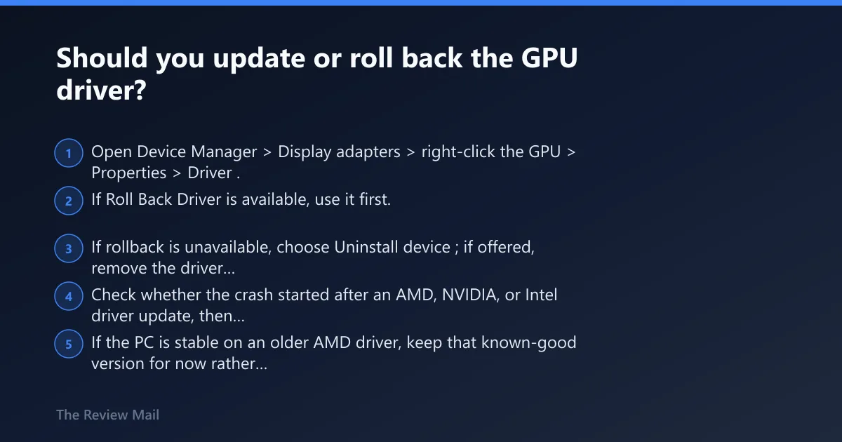 Steps: Should you update or roll back the GPU driver?