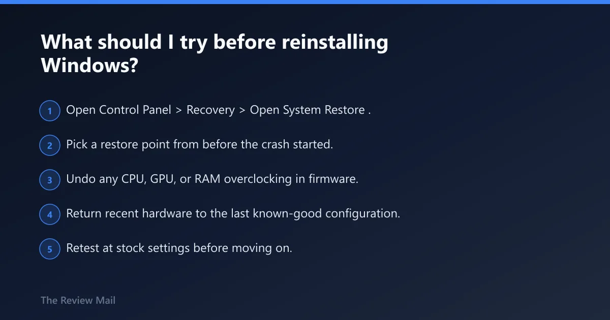 Steps: What should I try before reinstalling Windows?