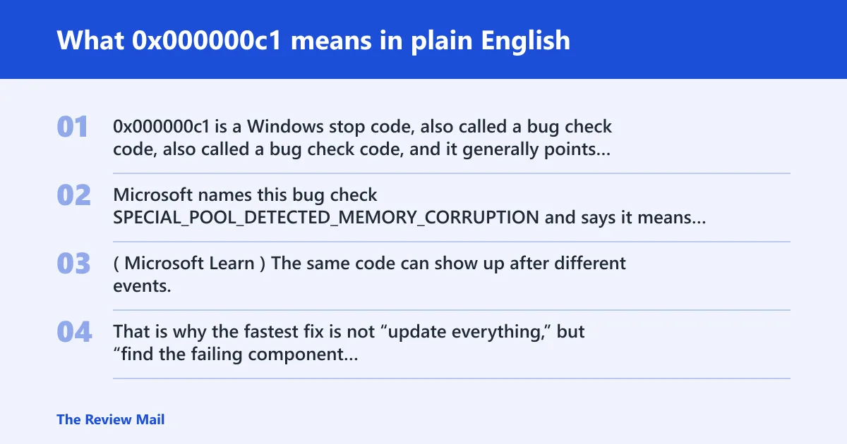 Steps: What 0x000000c1 means in plain English