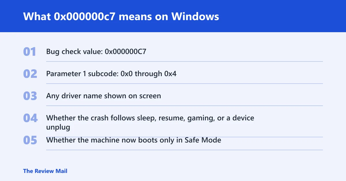 Steps: What 0x000000c7 means on Windows