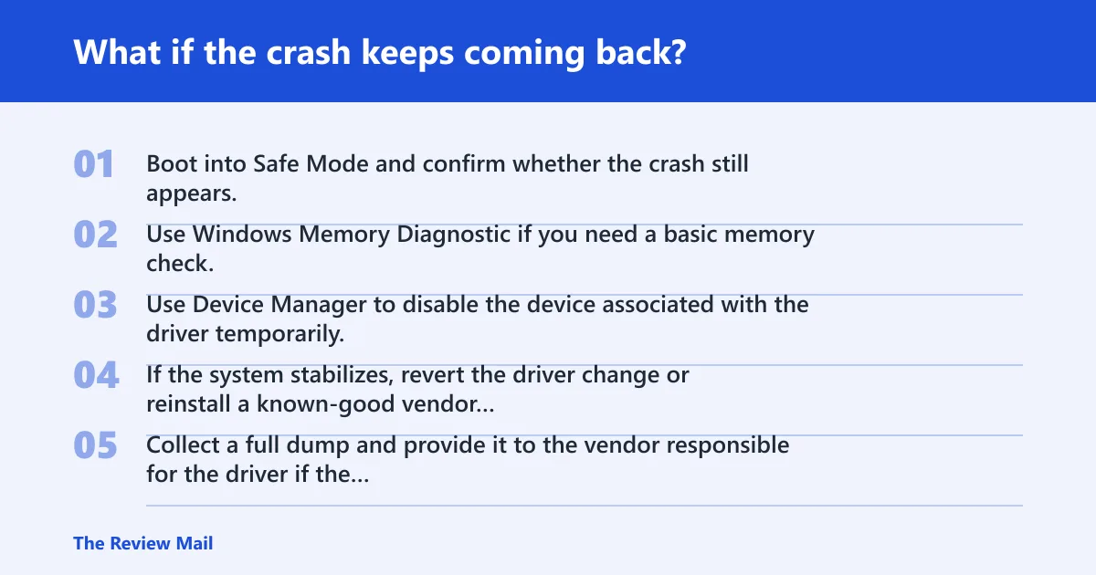 Steps: What if the crash keeps coming back?