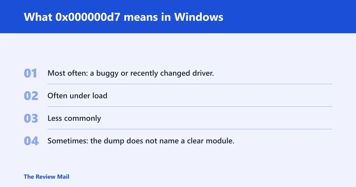 Steps: What 0x000000d7 means in Windows