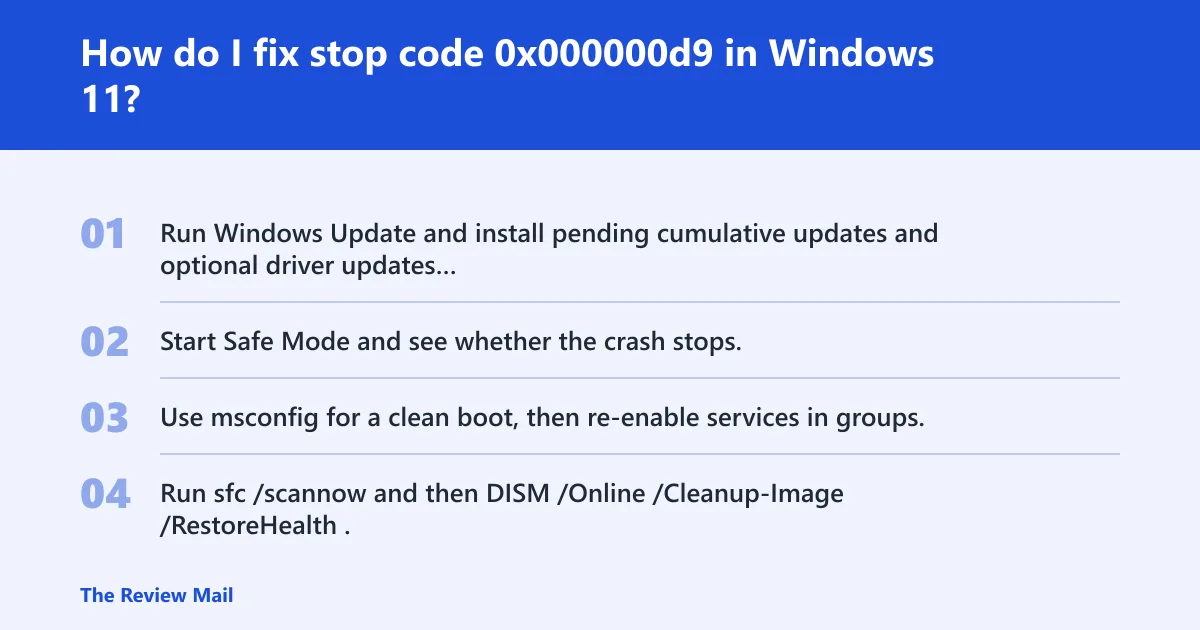 Steps: How do I fix stop code 0x000000d9 in Windows 11?