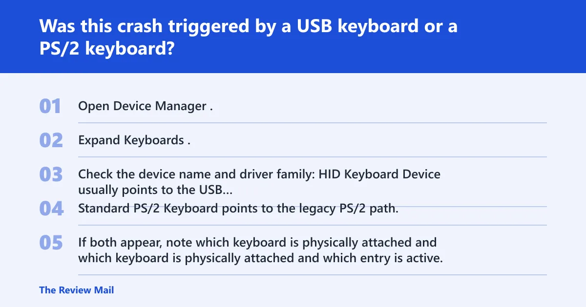 Steps: Was this crash triggered by a USB keyboard or a PS/2 keyboard?