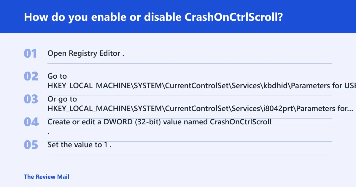 Steps: How do you enable or disable CrashOnCtrlScroll?
