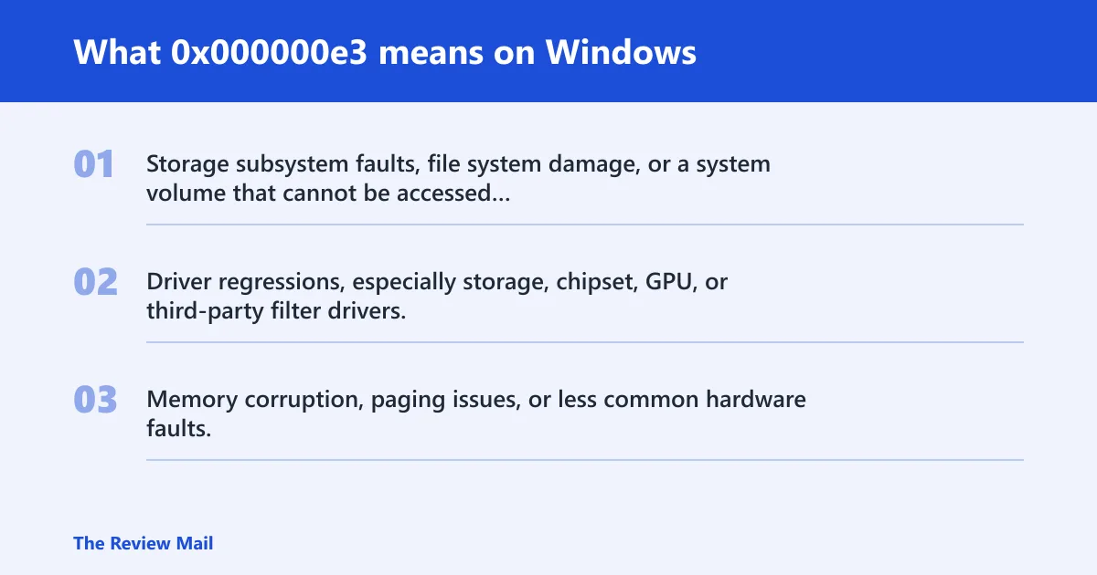 Steps: What 0x000000e3 means on Windows