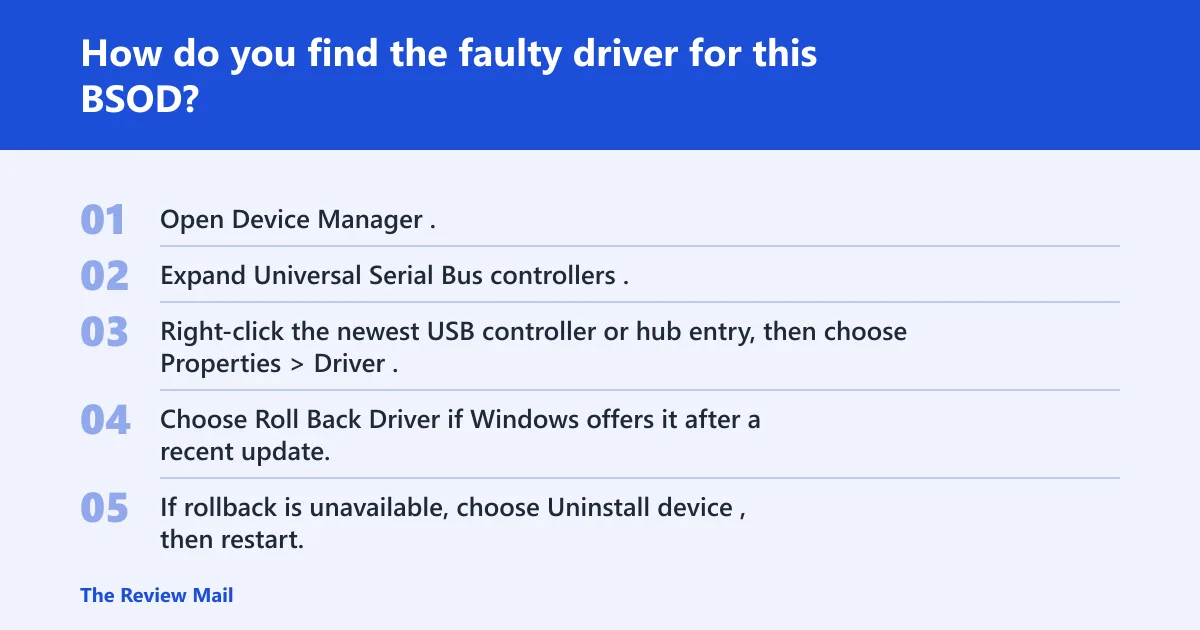 Steps: How do you find the faulty driver for this BSOD?