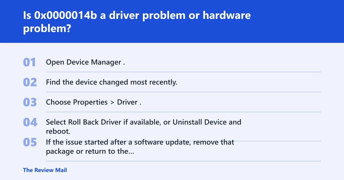 Steps: Is 0x0000014b a driver problem or hardware problem?