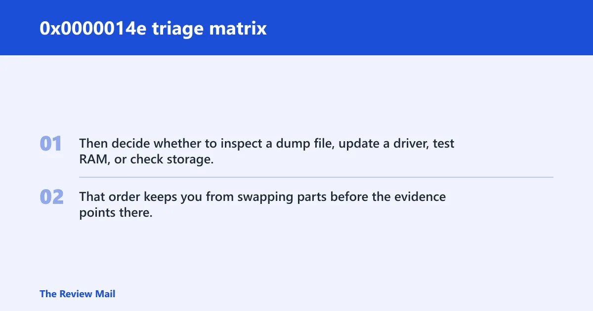 Steps: 0x0000014e triage matrix