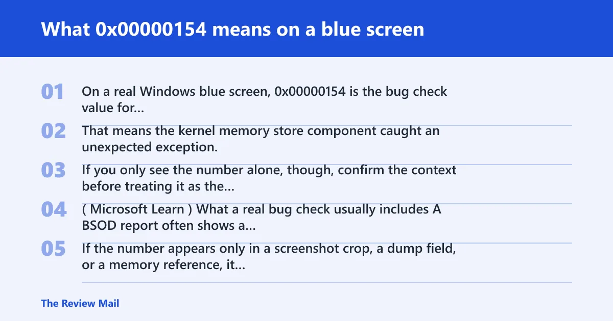 Steps: What 0x00000154 means on a blue screen