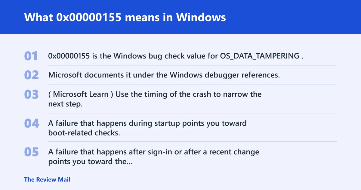 Steps: What 0x00000155 means in Windows