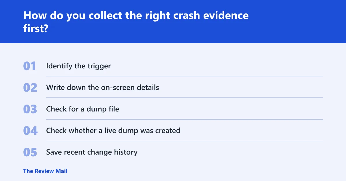 Steps: How do you collect the right crash evidence first?