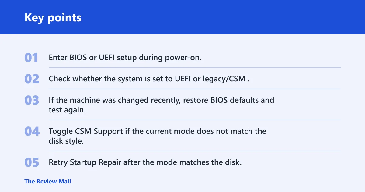 Key points: Do BIOS and UEFI settings matter for this error?