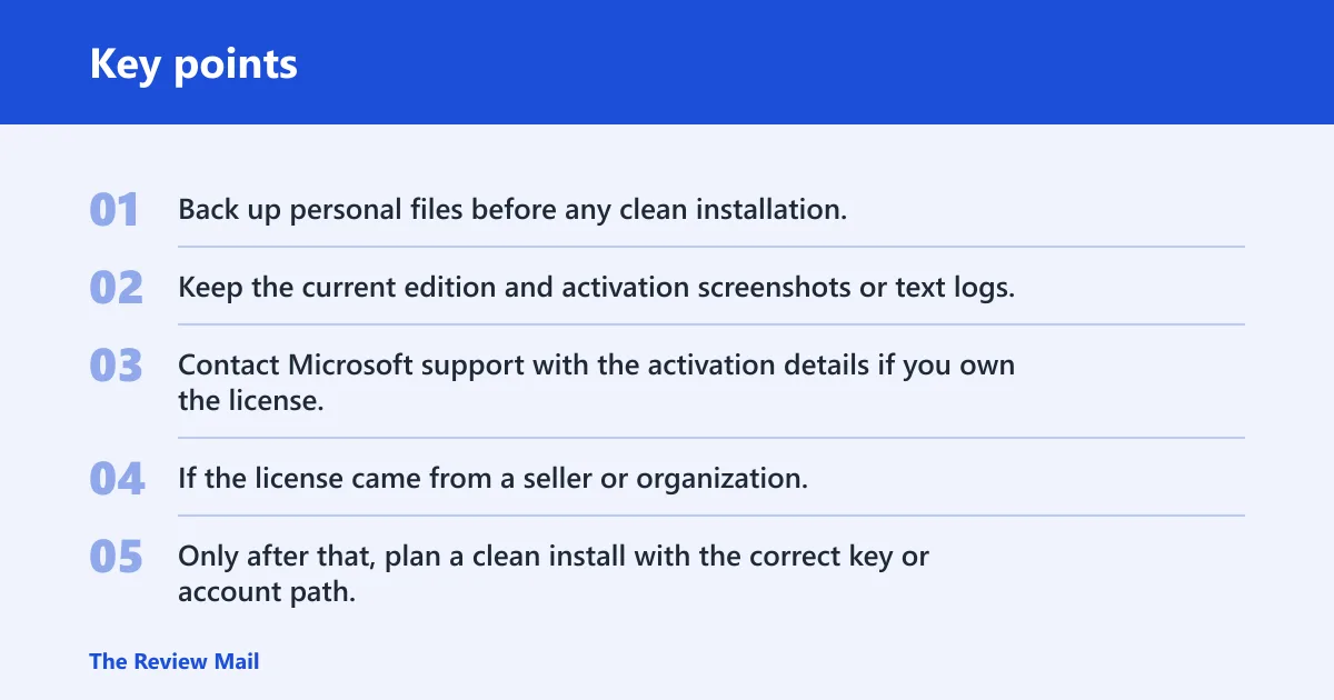 Key points: Still not working?