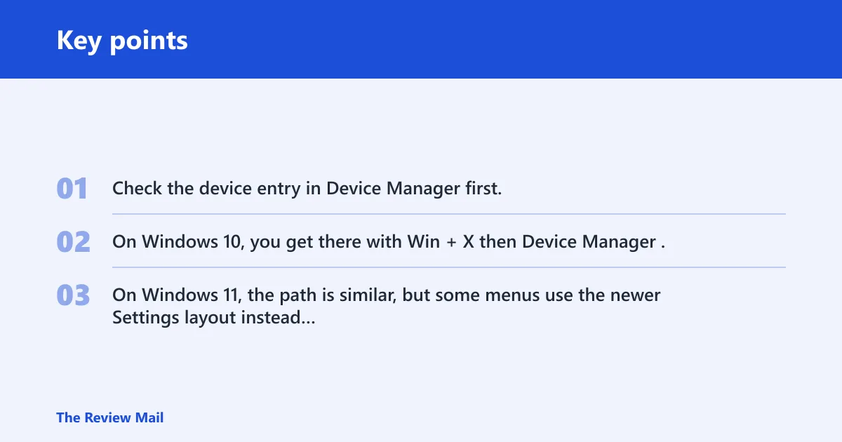 Key points: What this Device Manager error means
