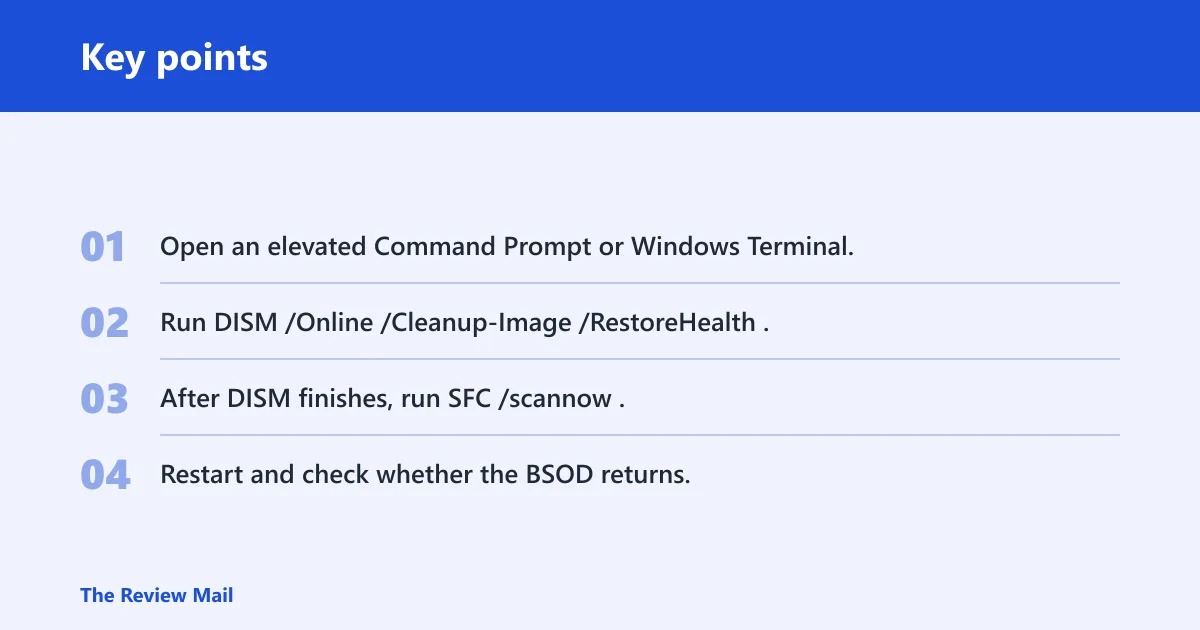 Key points: Should I run SFC or DISM for attempted switch from DPC?