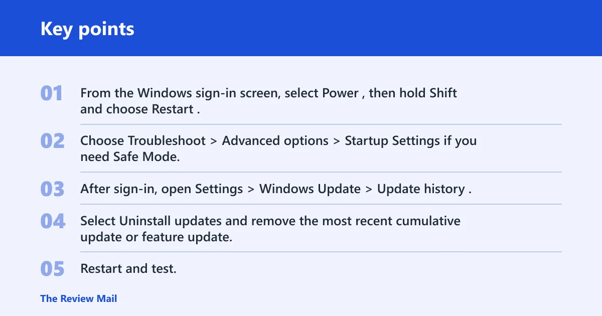 Key points: Remove bad updates