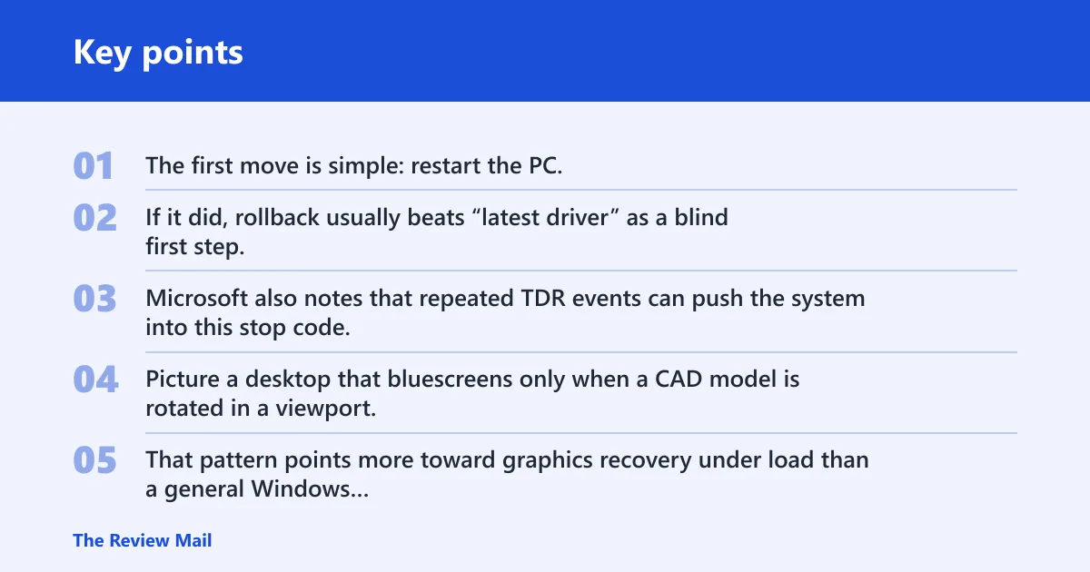 Key points: What VIDEO_TDR_FAILURE means