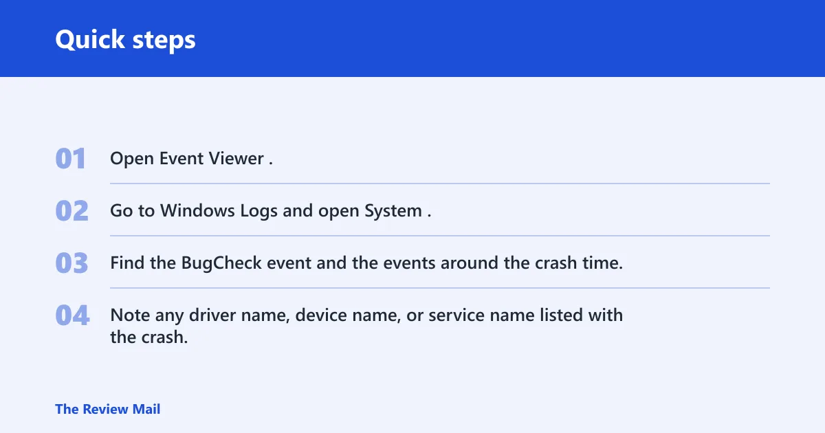 Quick steps: How to identify the failing driver