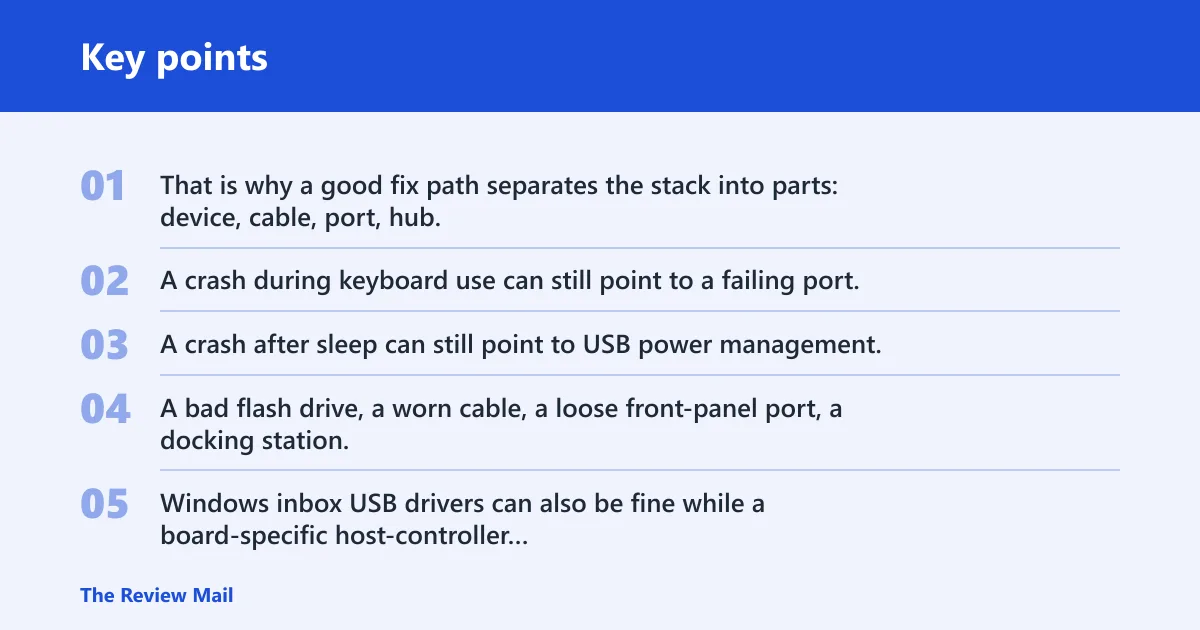 Key points: What BUGCODE_USB_DRIVER means