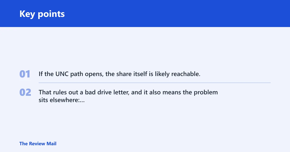 Key points: Network drive triage matrix
