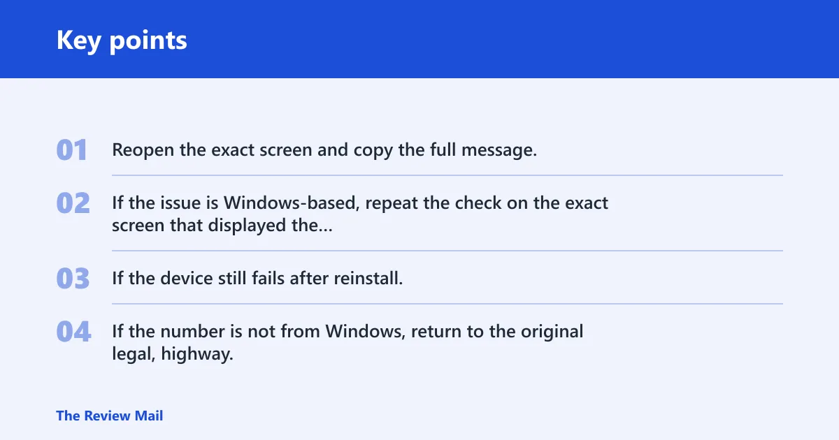 Key points: Still not working?