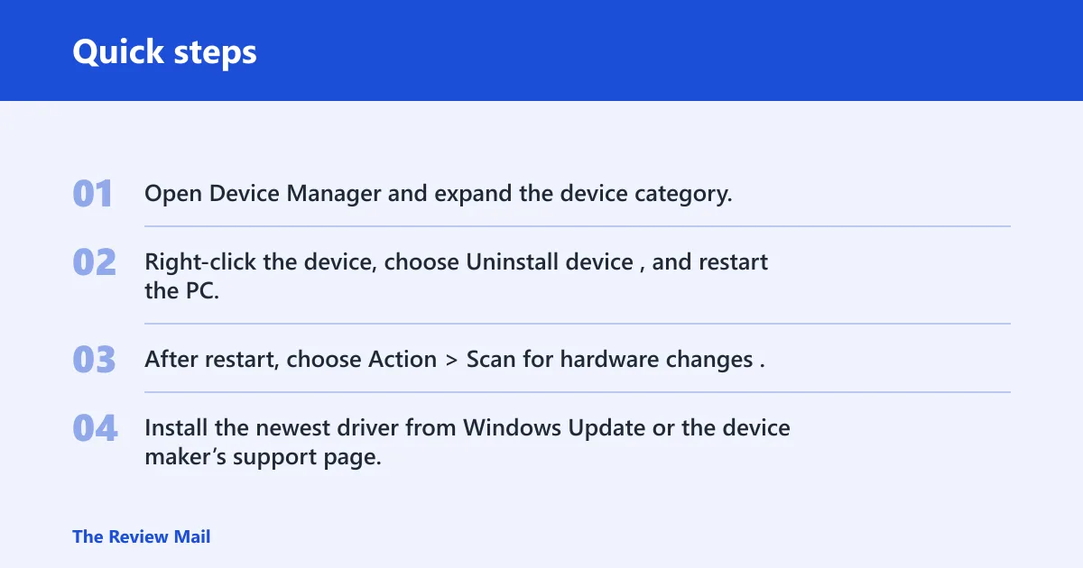 Quick steps: How to fix a driver that needs reinstalling