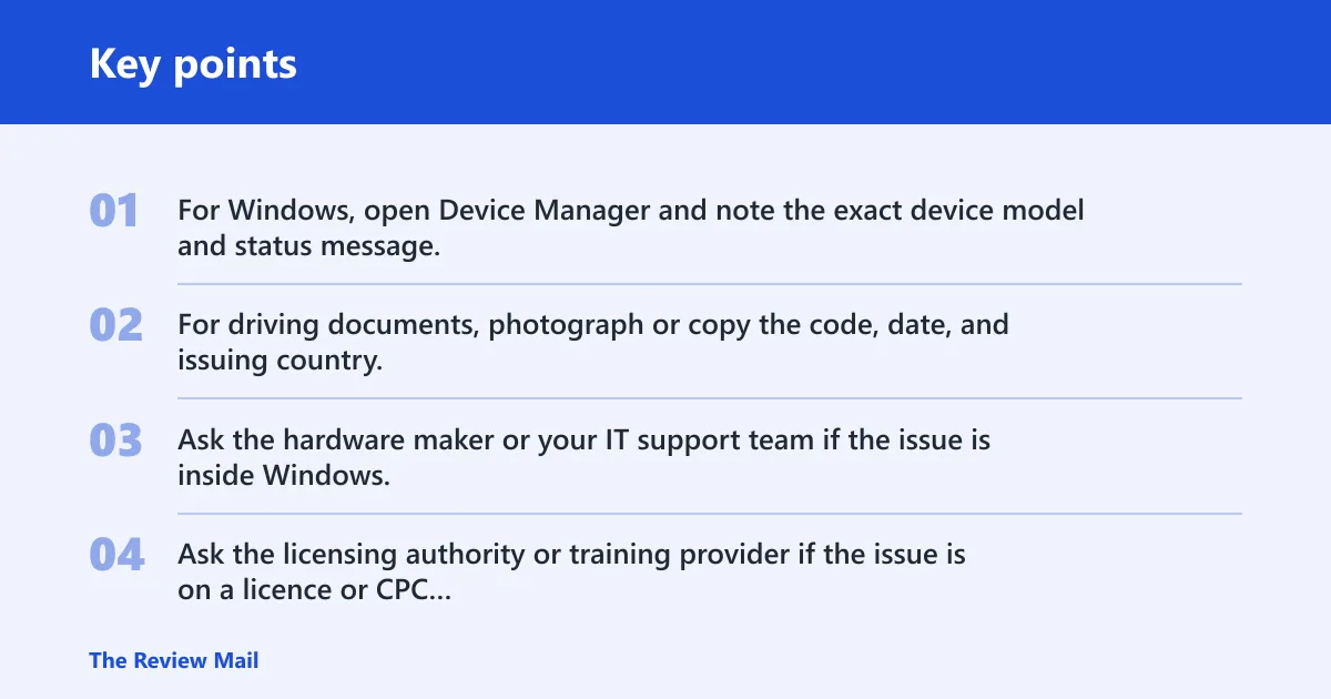 Key points: Still not working?