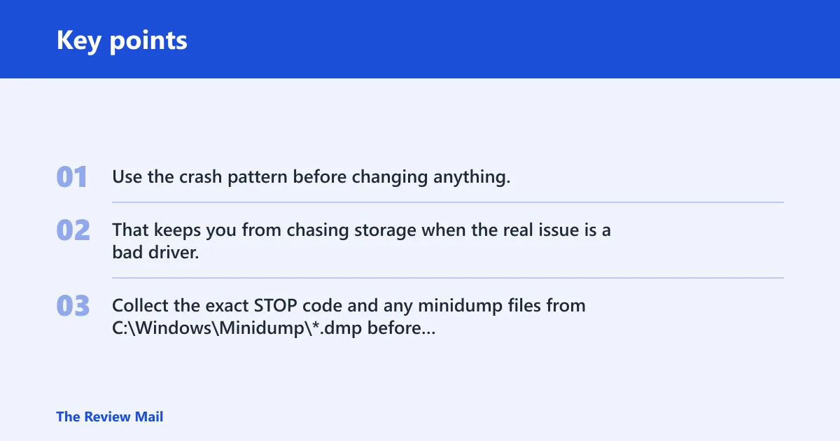 Key points: Critical process died BSOD triage matrix