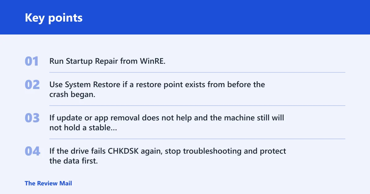 Key points: Still not working?